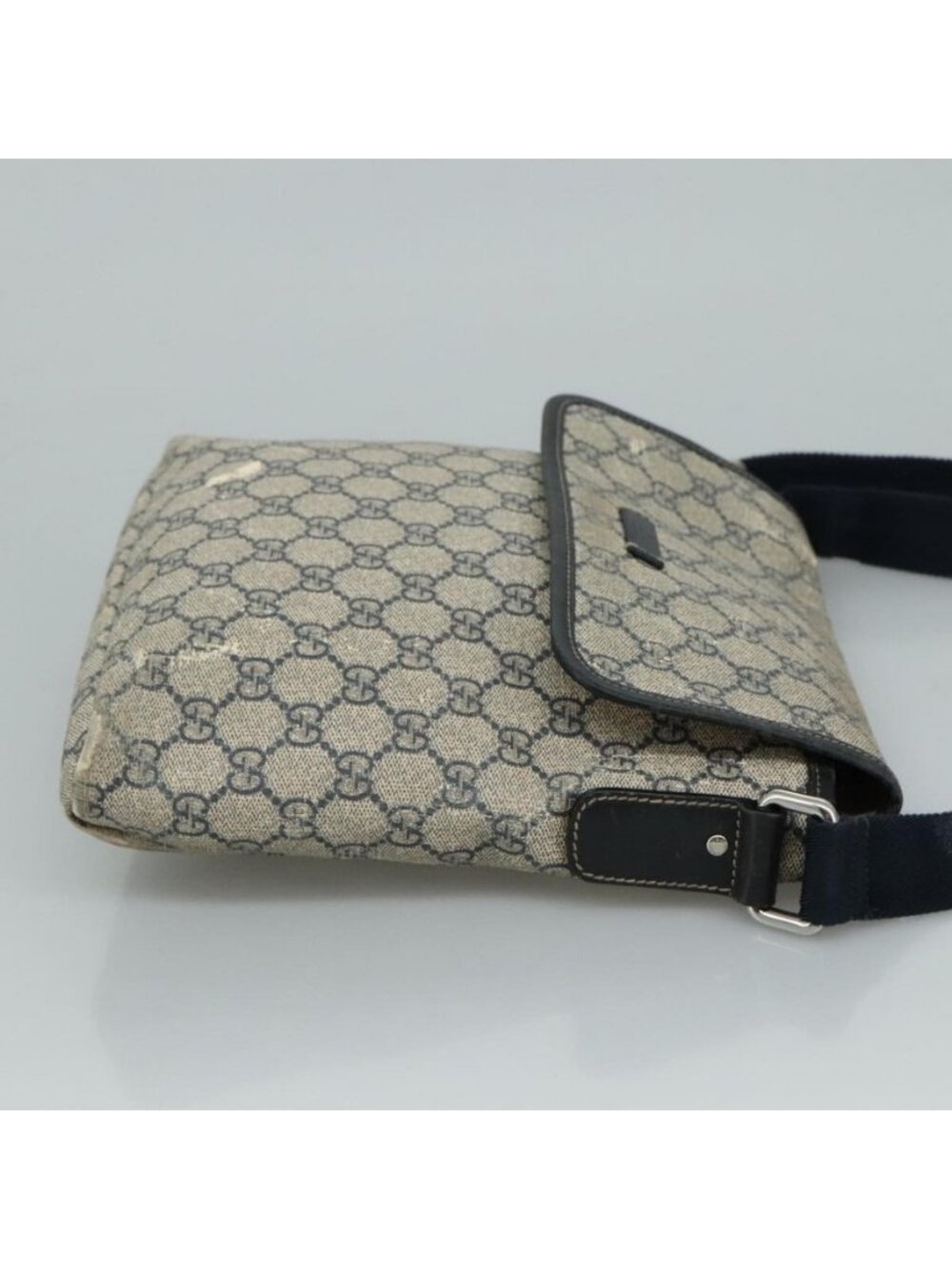 Authentic GUCCI GG Supreme Shoulder Bag PVC Navy 223666 - Picture 10 of 16
